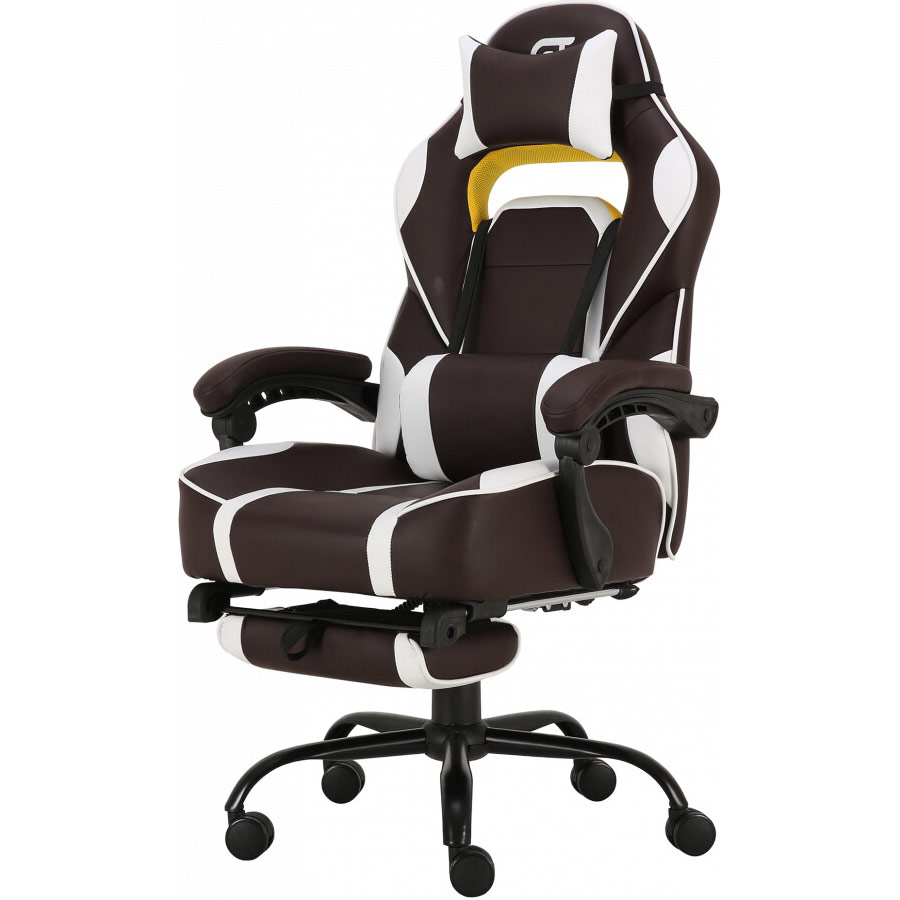 Крісло GT RACER X-2748 Dark Brown/White Матеріал оббивки шкірозамінник