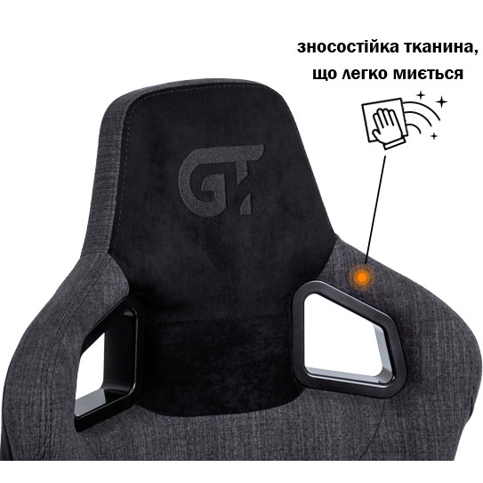 Кресло GT RACER X-8005 Dark Grey/Black Suede Вторичный цвет черный