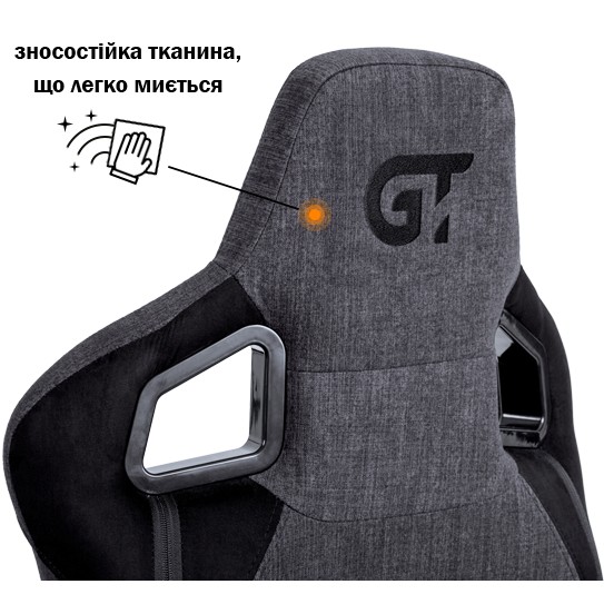 Кресло GT RACER X-8005 Dark Grey/Black Suede Материал корпуса металл