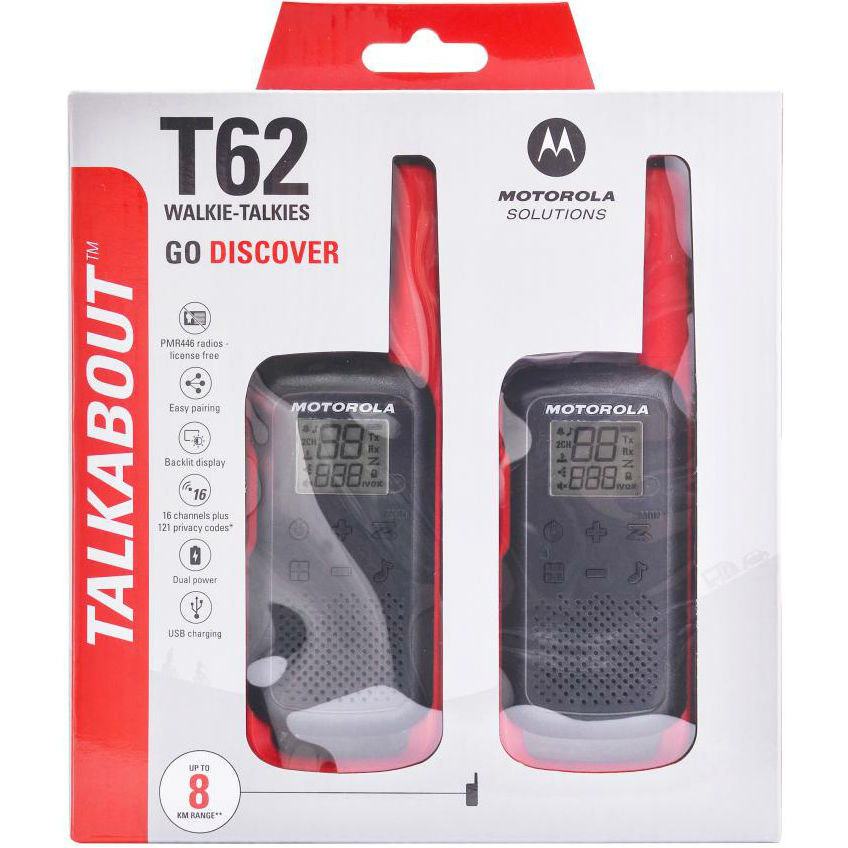 Заказать Рация Motorola Talkabout T62 Twin Pack&ChgrWE Red (B6P00811RDRMAW)