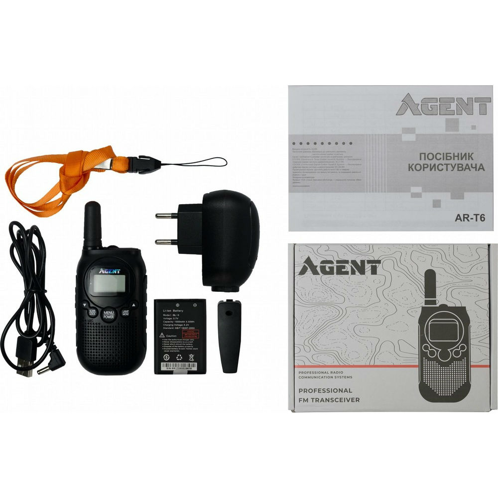 Фото Рация AGENT AR-T6 Black PMR446