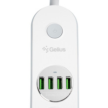 Мережевий фільтр GELIUS Pro G-Power 4 розетки + 4xUSB 2м 10А White (GP-PS-001)