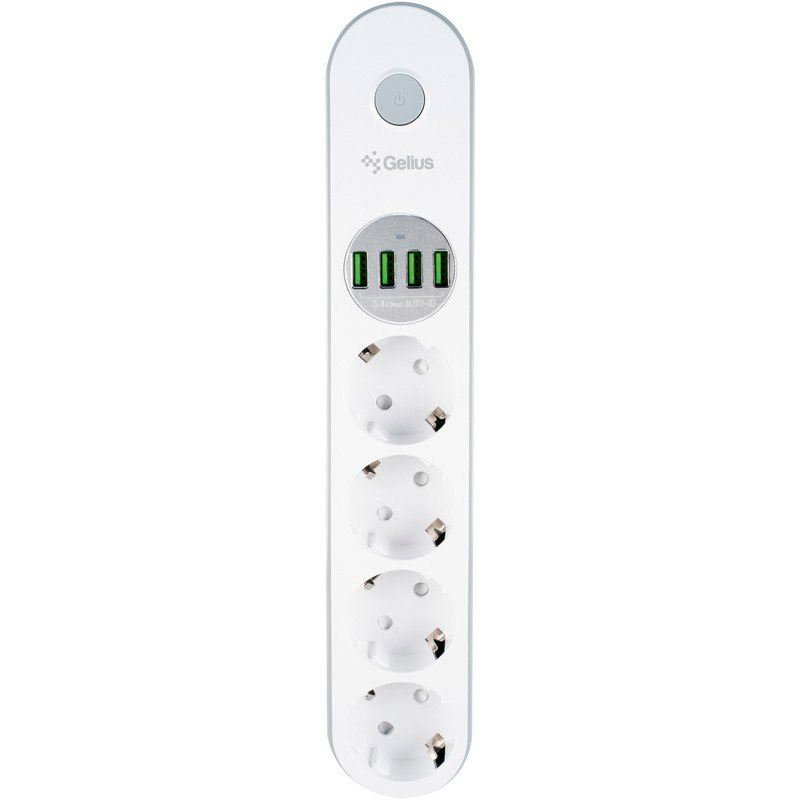Мережевий фільтр GELIUS Pro G-Power 4 розетки + 4xUSB 2м 10А White (GP-PS-001) Мережевий фільтр GELIUS Pro G-Power 4 розетки + 4xUSB 2м 10А White (GP-PS-001)