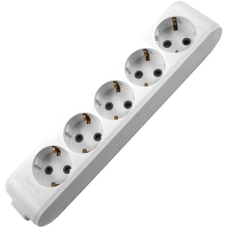 Подовжувач PANASONIC X-tendia 5 розеток 5м 16А 3х1.5мм2 Grey (WLTB04552GR-UA)