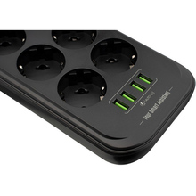 Сетевой фильтр GELIUS U-Power 6 розеток + 4 USB 2м 10A Black (GP-PS-002)