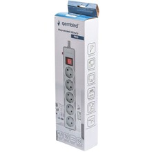 Сетевой фильтр GEMBIRD 5 розеток 4.5м 16A 3x1.0мм2 Grey (SPG5-G-15G-PRO)