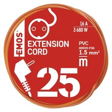 Подовжувач EMOS P01225R 1 розетка 25м 16А 3х1.5мм2 Orange (P01225R)