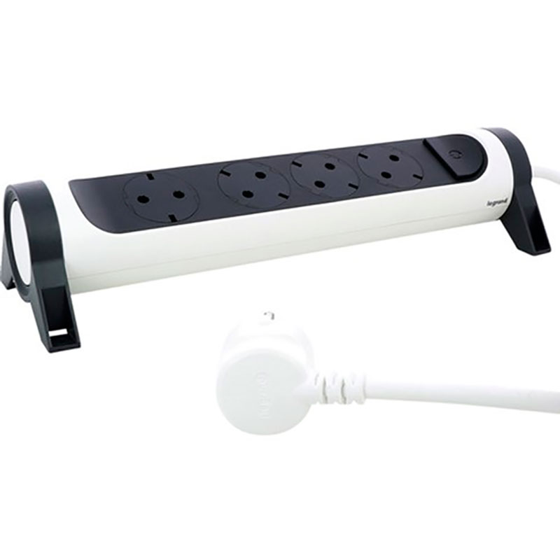 Сетевой фильтр LEGRAND 4розетки 3м 16А 3х1,5мм2 White/Black (694536) Тип розеток евророзетка с заземлением (Тип F)