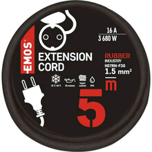 Подовжувач EMOS 1 розетка 5м 16А 3x1.5мм2 Black (P01805)