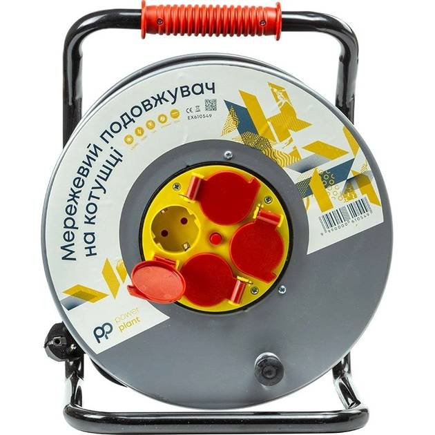 Удлинитель POWERPLANT 4 розетки 50м 16А 3x2.5мм2 Black (JY-20022/50) Тип удлинитель