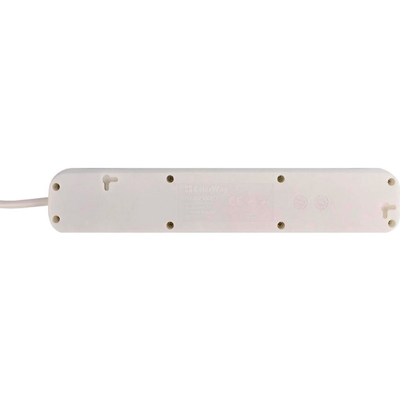 Внешний вид Сетевой фильтр COLORWAY 4 розетки 2м 10А 3х1.0мм2 White (CW-PSEA42W)