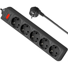 Сетевой фильтр DEFENDER ES 5 розеток 1.8м 10А 3x1.0мм2 Black (994840)