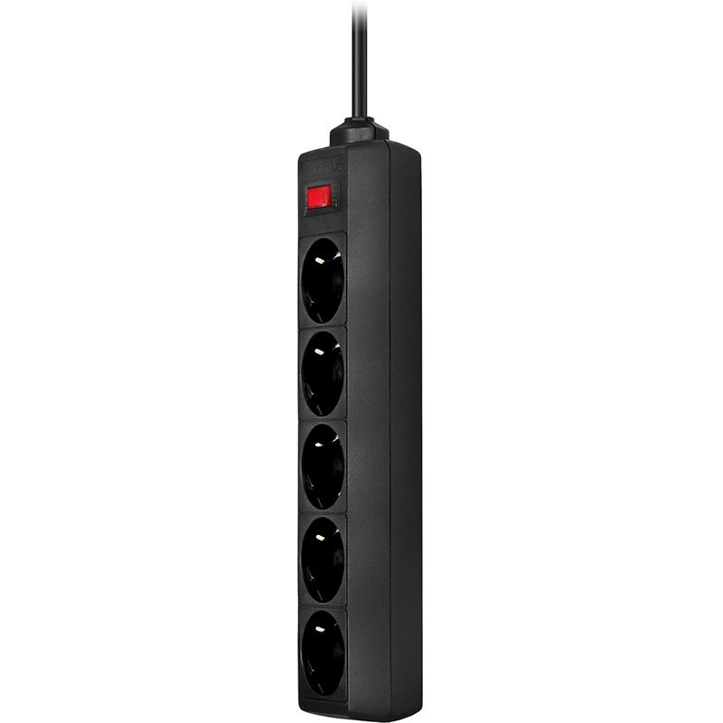 Сетевой фильтр DEFENDER ES 5 розеток 1.8м 10А 3x1.0мм2 Black (994840) Тип сетевой фильтр