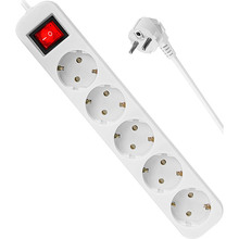 Удлинитель DEFENDER S518 5 розеток 1.8м 10А 3x1.0мм2 White (992410)