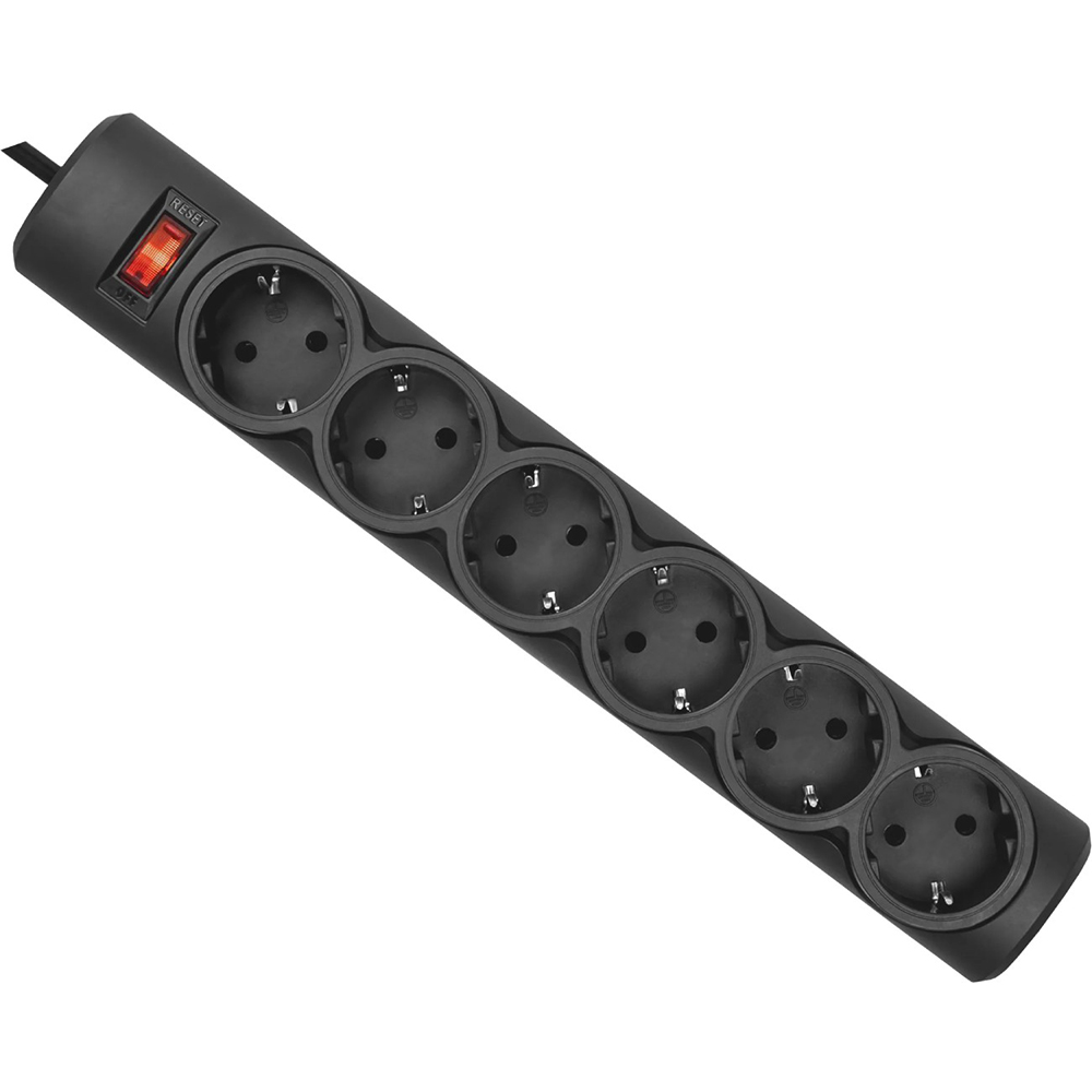 Мережевий фільтр DEFENDER DFS 155 6 розеток 5м 10А 3x1.0мм2 Black (994960)