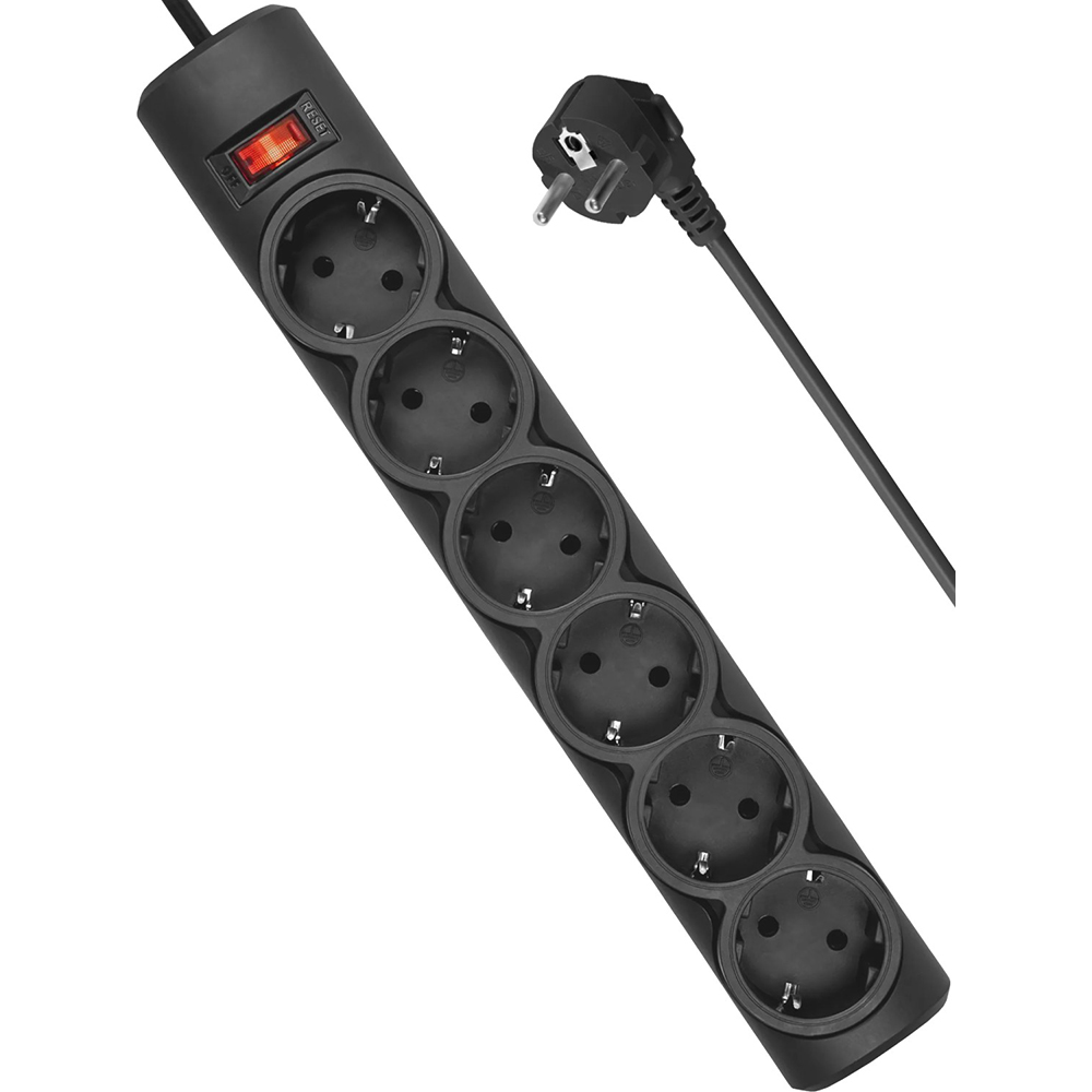 Мережевий фільтр DEFENDER DFS 155 6 розеток 5м 10А 3x1.0мм2 Black (994960) Тип мережевий фільтр