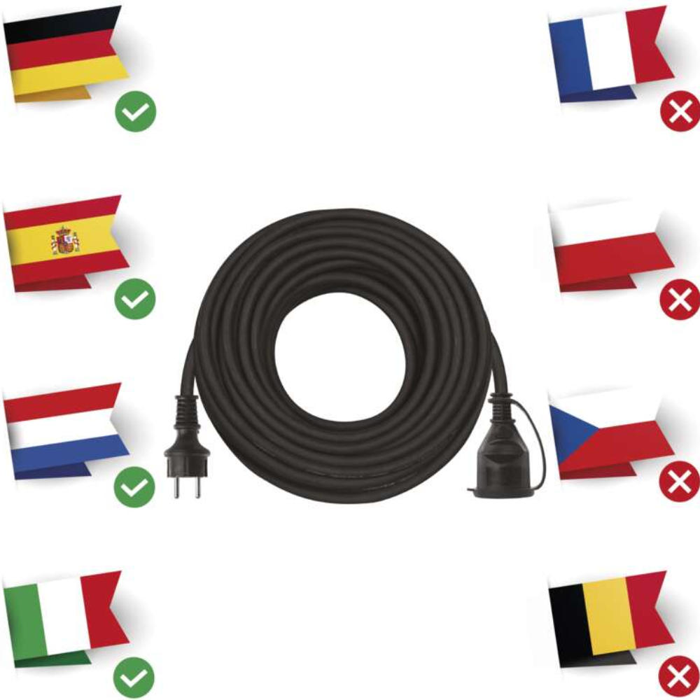 Внешний вид Удлинитель EMOS 1 розетка 25м 16А 3х2.5мм2 Black (P01825R)