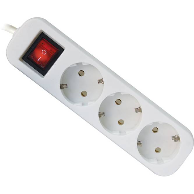 Удлинитель DEFENDER S318 3 розетки 1.8м 10А 3x1.0мм2 White (992330)