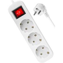 Удлинитель DEFENDER S330 3 розетки 3м 10А 3х1.0мм2 White (992340)