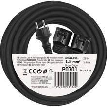 Подовжувач EMOS 2 розетки 10м 16A 3x1.5мм2 Black (P0701)