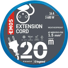 Подовжувач Emos P01520W 1 розетка 20м 16А 1.5мм2 Blue (P01520W)
