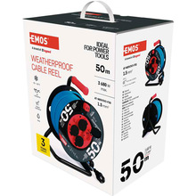 Подовжувач EMOS 4 розетки 50м 16А 3x1.5мм2 Blue/Black (P08650W)