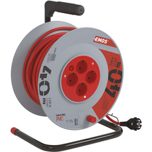 Подовжувач EMOS 4 розетки 40м 16А 3x1, 5мм2 Red (P09240)