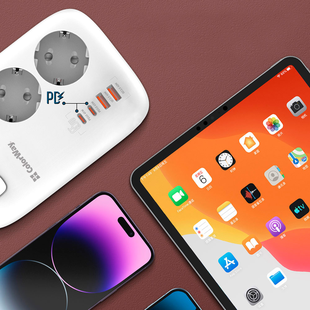 В интернет магазине Сетевой фильтр COLORWAY GaN3 Pro PD 3 розетки + 4xUSB 2м 16А White (CW-CHE34PDW)