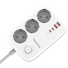 Сетевой фильтр COLORWAY GaN3 Pro PD 3 розетки + 4xUSB 2м 16А White (CW-CHE34PDW)