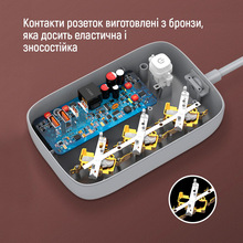 Сетевой фильтр COLORWAY GaN3 Pro PD 3 розетки + 4xUSB 2м 16А White (CW-CHE34PDW)