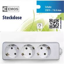 Колодка для удлинителя EMOS P0320 3 розетки 16А White (P0320)