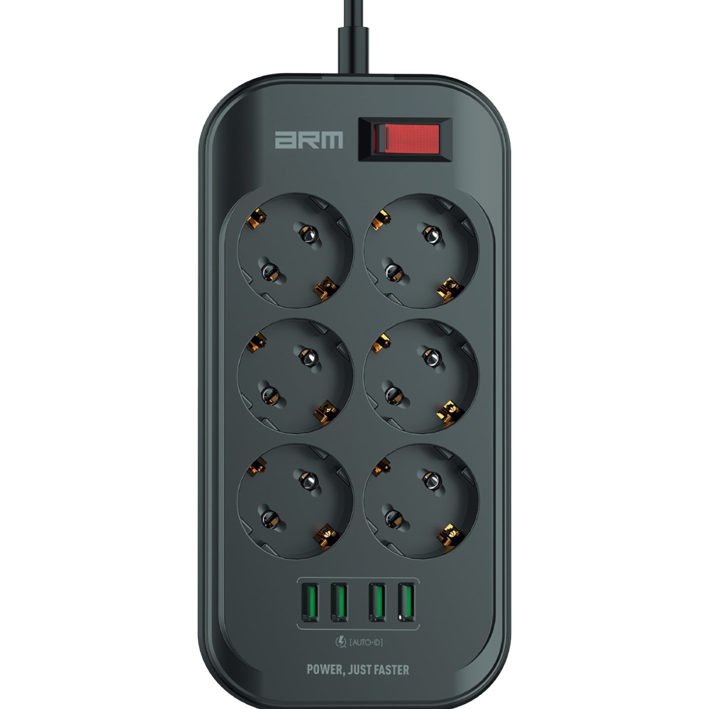 Мережевий фільтр ARMORSTANDART A-PS64 6 розеток + 4xUSB 2м 10А 3x0.75мм2 Black (ARM70435) Мережевий фільтр ARMORSTANDART A-PS64 6 розеток + 4xUSB 2м 10А 3x0.75мм2 Black (ARM70435)