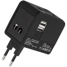 Перехідник XO Adapter EU-US-UK 1 розетка 2,4 Black (XO-WL-01-BK)