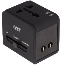 Перехідник XO Adapter EU-US-UK 1 розетка 2,4 Black (XO-WL-01-BK)