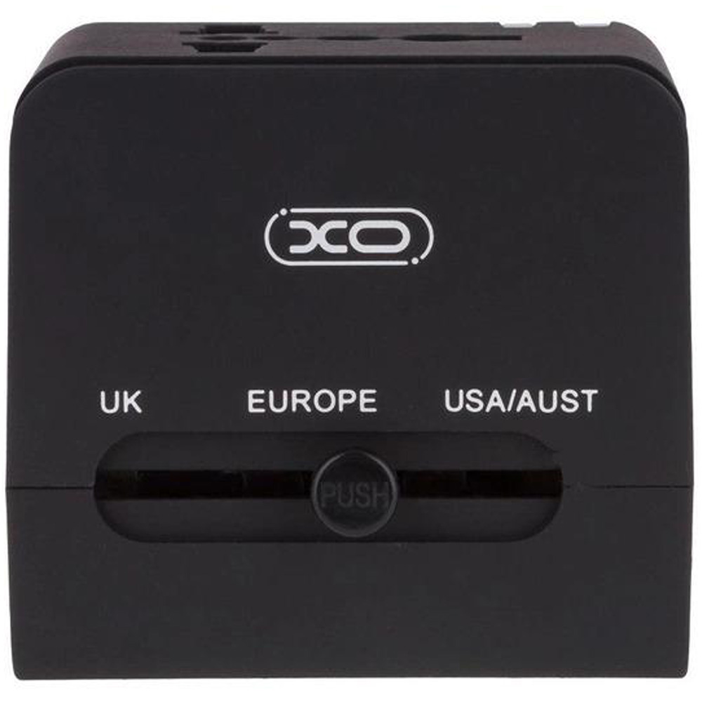 Перехідник XO Adapter EU-US-UK 1 розетка 2,4 Black (XO-WL-01-BK) Кількість розеток 1