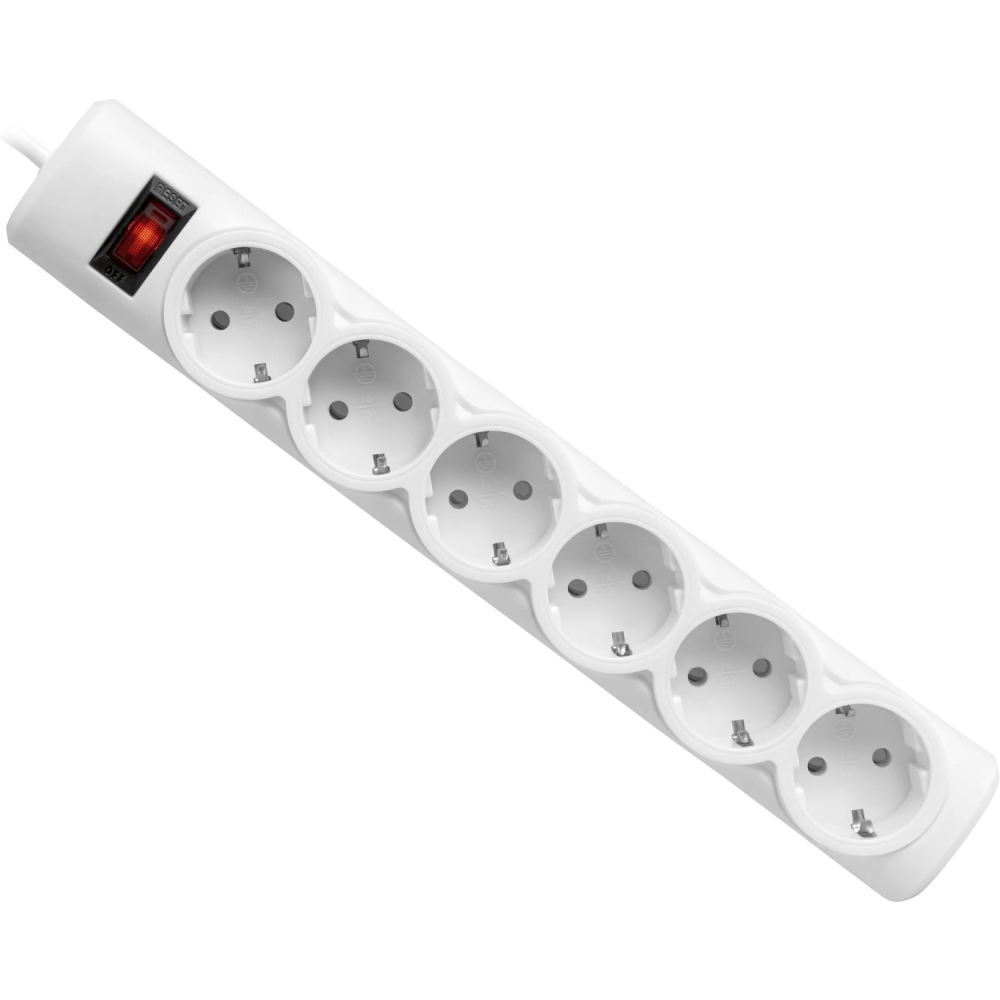 Мережевий фільтр DEFENDER DFS 155 6 розеток 5м 10А 3x1.0мм2 White (994930)