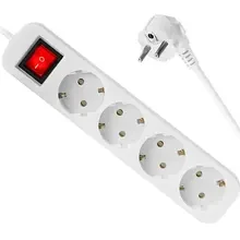 Удлинитель DEFENDER S418 4 розетки 1.8м 10А 3x1.0мм2 White (992370)