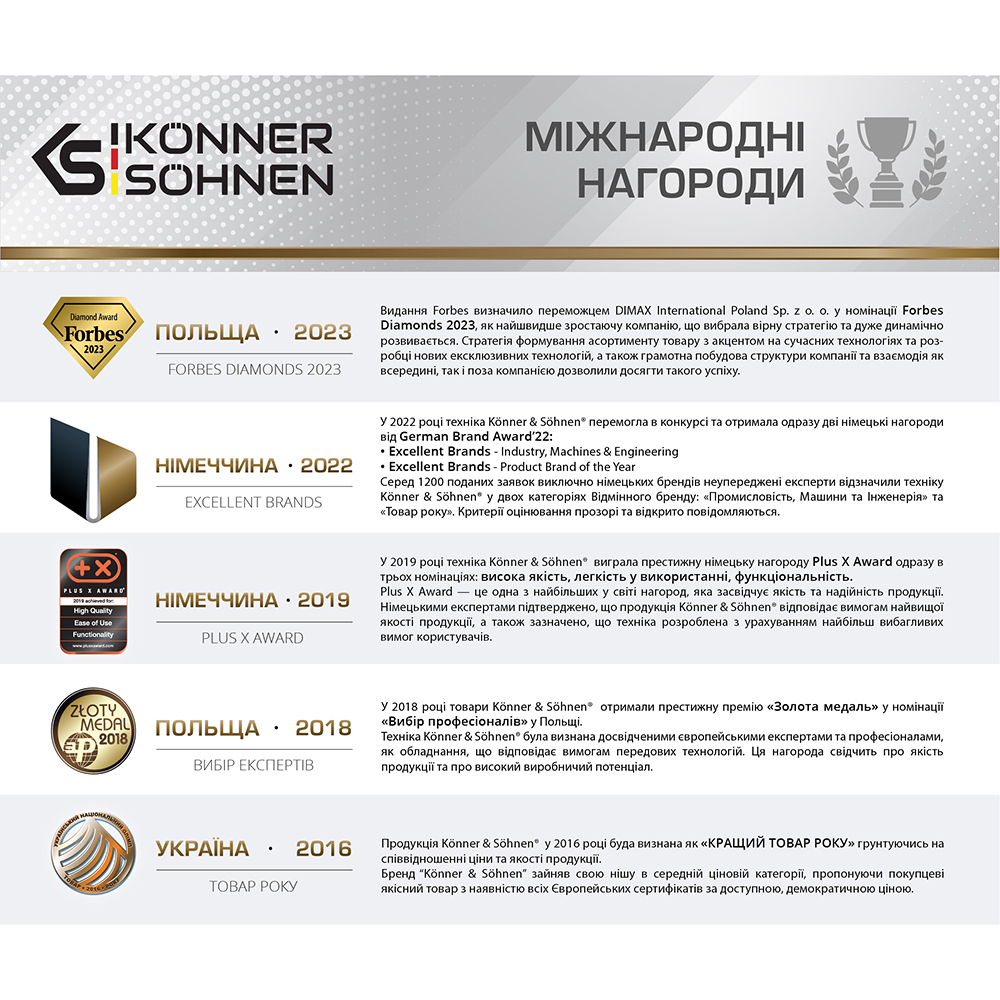 Подовжувач KONNER&SOHNEN EX3M-4S 4 розетки 3м 16А 3x2.5мм2 Black (KSEX3M-4S) Тип вилки 2P+E
