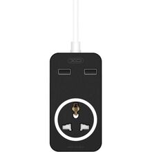 Подовжувач XO 1 розетка + 2xUSB 1.8м 10A Black (WL03)