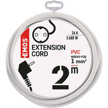Подовжувач EMOS 1 розетка 2м 16A 3x1.0мм2 White (P0122)