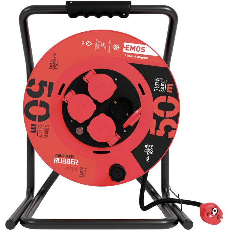 Удлинитель EMOS 4 розетки 50м 16A 3x2.5мм2 Red (P19221) Тип удлинитель