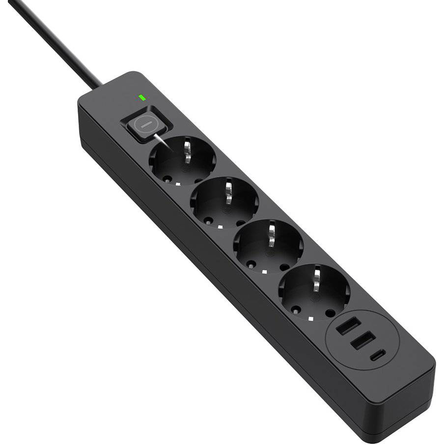 Сетевой фильтр COLORWAY 4 розетки + 3xUSB 5м 10A 3x0.75мм2 Black (CW-CHE435PDB) Сетевой фильтр COLORWAY 4 розетки + 3xUSB 5м 10A 3x0.75мм2 Black (CW-CHE435PDB)