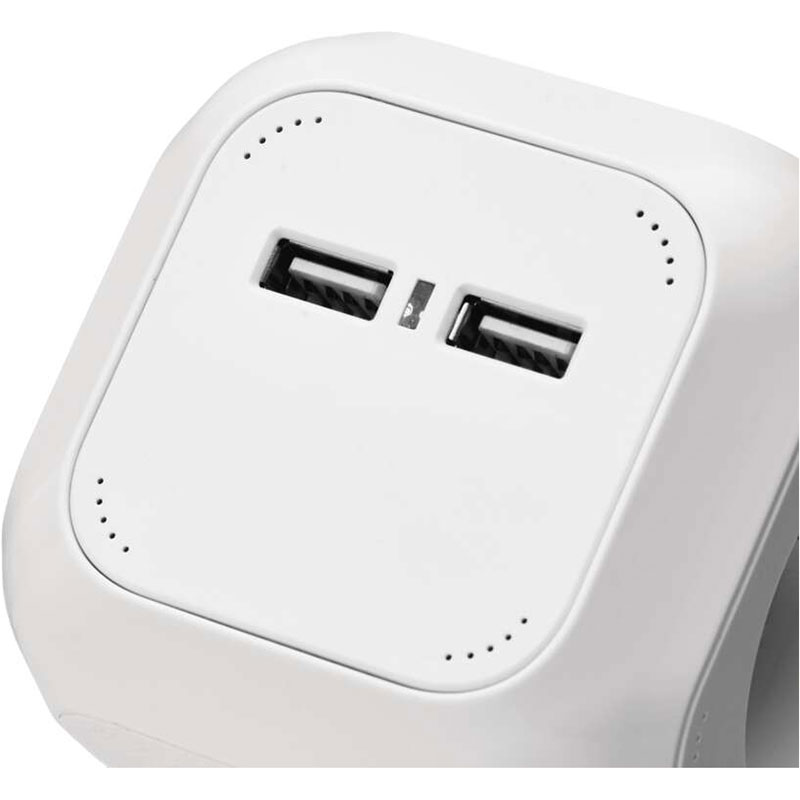 Удлинитель EMOS 4 розетки + 2xUSB 1.9м 16A 3×1.5мм2 White (P04219GU) Тип вилки евровилка с заземлением (Тип F) 