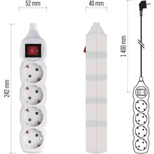 Удлинитель EMOS 4 розетки 1.4м 16A 3x1.0мм2 White (P1421)