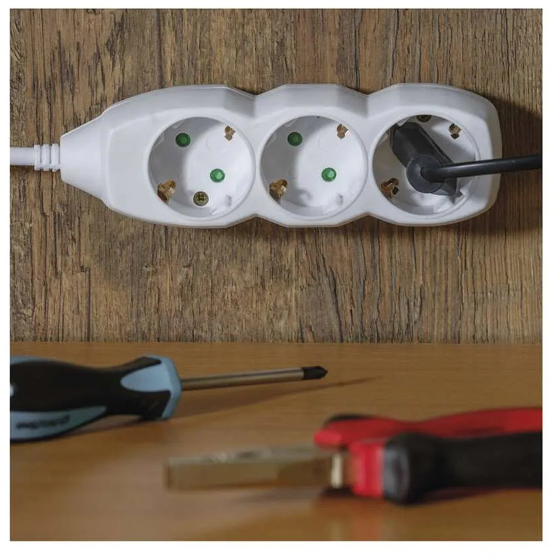 Удлинитель EMOS 3 розетки 1.5м 16A 3×1мм2 White (P0321) Максимальная сила тока 16