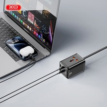 Фільтр мережі XO WL24 2 розетки + 4xUSB 1.5м 10А Black (WL24.black)