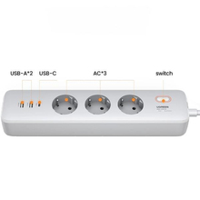 Сетевой фильтр UGREEN Power filtr 3 розетки 2 USB-A PD 2м White (25357)