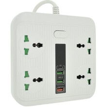 Мережевий фільтр VOLTRONIC TB-Т18 4 розетки 2 м 10 A 3х0.75 мм2 White (OS-Т18-White)