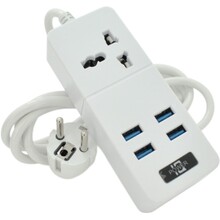 Мережевий фільтр VOLTRONIC ТВ-Т06 1 розетка 2 м 16 A 3х0.75 мм2 White (ТВ-Т06-White)