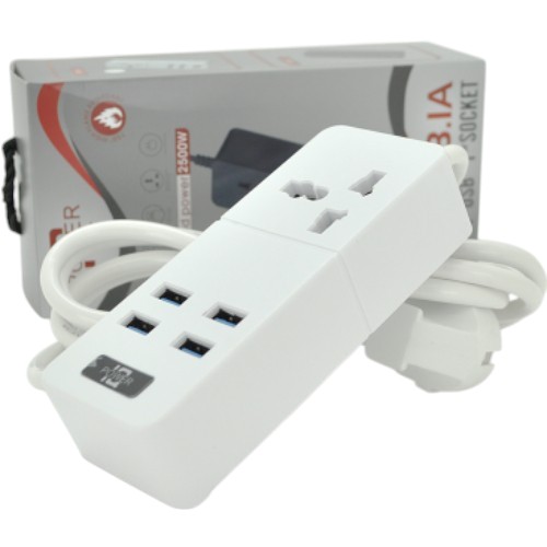 Мережевий фільтр VOLTRONIC ТВ-Т06 1 розетка 2 м 16 A 3х0.75 мм2 White (ТВ-Т06-White) Тип мережевий фільтр